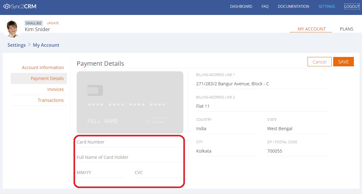 Modify Payment Details