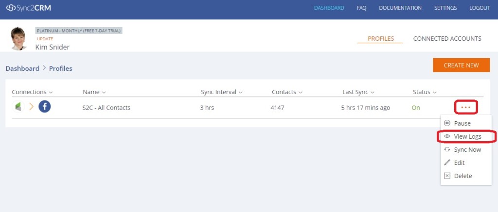 How To View Sync Logs Sync2CRM 1 Facebook Ad Tool For Small Business