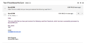 Email when Facebook Lead Ad is received